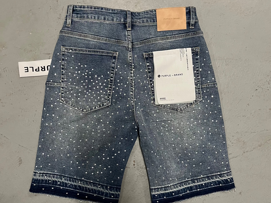 Purple Rhinestone Jorts